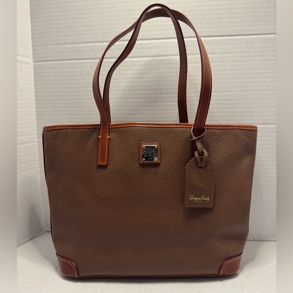 Dooney & Bourke Charleston Tote Cocoa Pebble Grain Tan Leather Shoulder Bag - Picture 1 of 16